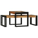 vidaXL Set de 2 Tables Basses en Bois Massif d'Acacia