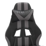 vidaXL Chaise de jeu pivotante Noir et gris Similicuir