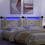 vidaXL Tête de lit suspendue Avec lumière LED Crème Simili cuir