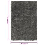 vidaXL Tapis shaggy à poils hauts Anthracite 160x230 cm 50 mm