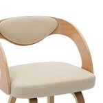 vidaXL Chaises à manger lot de 6 crème bois courbé et similicuir