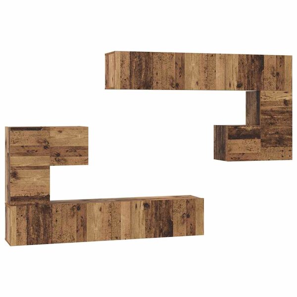 vidaXL Ensemble meuble TV 8 Pièces Bois ancien Moyen 30.5 x 30 x 30 cm
