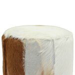 vidaXL Tabouret de bar cuir de chèvre et bois de teck solide