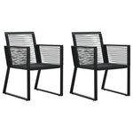 vidaXL Chaises de jardin lot de 2 Noir Rotin PVC