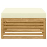 vidaXL Pouf d'Extérieur Bois d'Acacia Massif Blanc