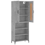 vidaXL Buffet haut Gris béton 69 5x34x180 cm Bois d'ingénierie