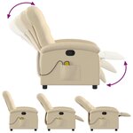vidaXL Fauteuil inclinable de massage crème tissu