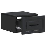 vidaXL Cabinet de chevet mural avec tiroir Noir 34 5 x 33 x 20 cm