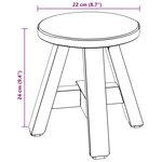 vidaXL Tabouret Naturel 22 x 22 x 24 cm Bois d'Acajou