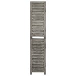 vidaXL Cloison de séparation 4 panneaux Gris 143x166 cm Bois solide