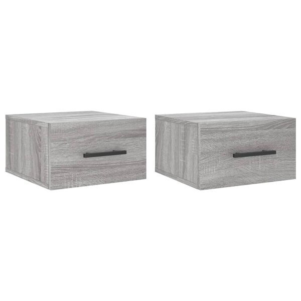 vidaXL Tables de chevet murales 2 Pièces sonoma gris 35x35x20 cm