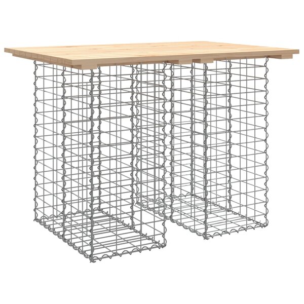 vidaXL Table de jardin Gabion Design 100x70x72 cm Bois massif Pin