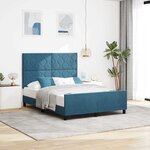 vidaXL Cadre de lit avec tête de lit Bleu foncé 140 x 190 cm Velours