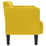 vidaXL Canapé deux places Jaune 111 cm Velours