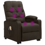 vidaXL Fauteuil de massage Marron foncé Tissu