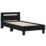 vidaXL Cadre de lit sans matelas avec lumières LED noir 75x190 cm