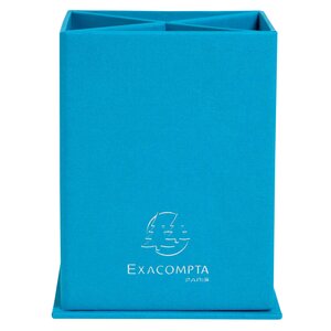 Pot À Crayons Carré 4 Compartiments Carton Teksto - Turquoise - Exacompta
