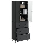 vidaXL Ensemble de Meubles 2 Pièces Noir 66 x 34 5 x 90 cm
