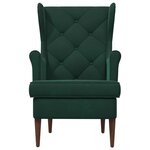 vidaXL Fauteuil Vert foncé Velours