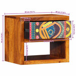 Table de chevet vidaXL 40x35x35 cm en bois massif d'acacia