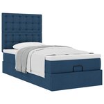 VidaXL Cadre de lit ottoman avec matelas bleu 80x200 cm tissu