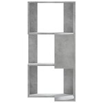 vidaXL Bibliothèque d'angle à 3 niveaux gris béton bois d'ingénierie