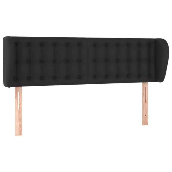 vidaXL Tête de lit avec oreilles Noir 147x23x78/88 cm Similicuir