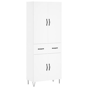 vidaXL Buffet haut Blanc 69 5x34x180 cm Bois d'ingénierie