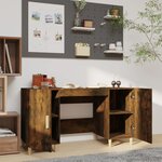 vidaXL Bureau Chêne fumé 140x50x75 cm Bois d'ingénierie