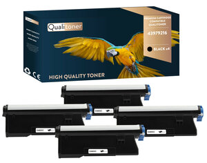Qualitoner x4 toners 43979216 noir compatible pour oki
