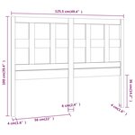 vidaXL Tête de lit Noir 125 5x4x100 cm Bois massif de pin