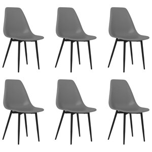 vidaXL Chaises à manger lot de 6 gris PP