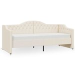 vidaXL Lit avec éclairage USB Crème Tissu 90x200 cm