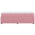 vidaXL Sommier à lattes de lit avec matelas Rose 100x200 cm Velours