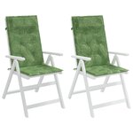 vidaXL Coussins de chaise à dossier haut lot de 2 modèle de feuille