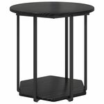 vidaXL Ensemble de tables d'appoint avec étagère 2 Pièces Chêne noir