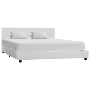vidaXL Cadre de lit Blanc Similicuir 140 x 200 cm