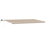 Store manuel rétractable beige avec LED 600x300 cm