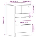 vidaXL Tables de chevet 2 Pièces Chêne noir 40x35x65 cm Bois d'ingénierie