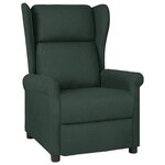 vidaXL Fauteuil inclinable Vert foncé Tissu