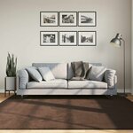 vidaXL Tapis de surface Carré HUARTE Marron 200 x 200 cm Polyester