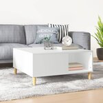 vidaXL Table basse blanc 80x80x36 5 cm bois d'ingénierie
