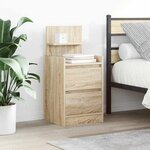 vidaXL Tables de chevet avec 2 tiroirs 2 Pièces chêne sonoma 38x34x80 cm
