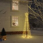vidaXL Arbre de Noël cône Blanc chaud 108 LED 70x180 cm