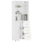 vidaXL Buffet haut Blanc 69 5x34x180 cm Bois d'ingénierie