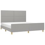 vidaXL Cadre de lit sans matelas gris clair 180x200 cm tissu