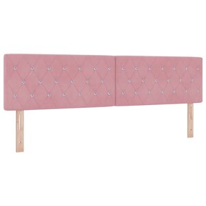 vidaXL Tête de lit LED avec bandes LED Rose 180 cm Velours