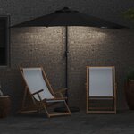 vidaXL Parasol de jardin Noir 294 x 150 x 224 cm tissu