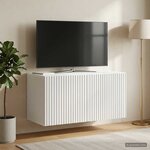 vidaXL Meuble TV mural Blanc 59 5 x 31 x 30 cm Bois d'ingénierie