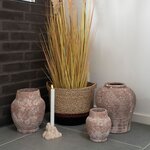 Pot en céramique marron foncé 24 5 x 24 5 x 27 5 cm